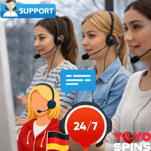 Support per E-Mail: support@yoyospins.com. Antwortzeit: in der Regel unter 24 Stunden