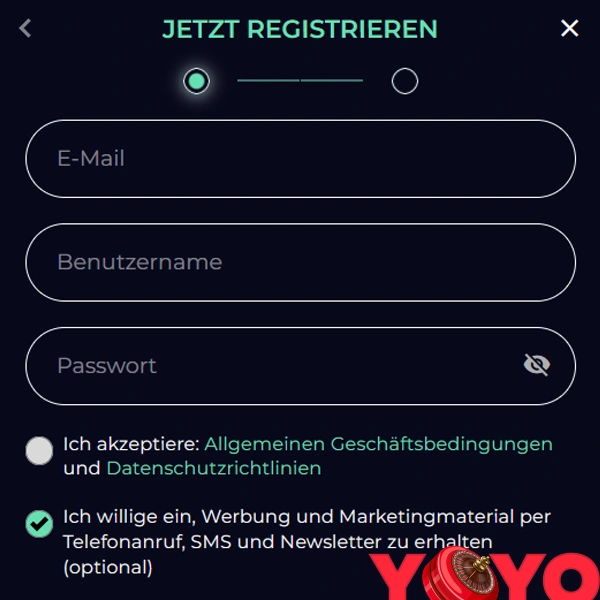 Registrierung bei Deutschland YoyoSpins casino online